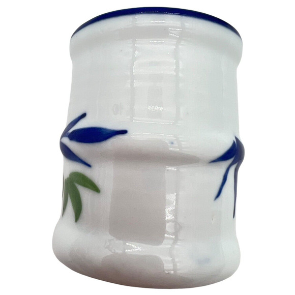 Vintage Lot 3 Japanese Tea Sake Cup Blue Tree Branches White Porcelain 2.75" - Picture 8 of 10